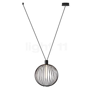 Wever & Ducré Wiro, lámpara de suspensión descentrado Globe, negro, ø30 cm