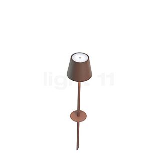 Zafferano Poldina, lámpara recargable LED con piqueta para jardín marrón , Venta de almacén, nuevo, embalaje original