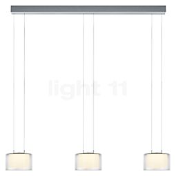  Bankamp Grand Flex Hanglamp LED 3-lichts aluminium geanodiseerd/glas klaar wit - ø20 cm