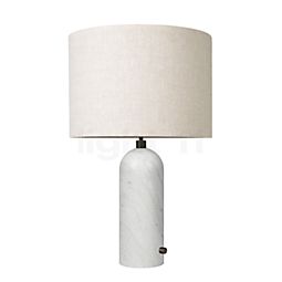  Gubi Gravity Lampe de table abat-jour lin/pied marbre blanc - 65 cm