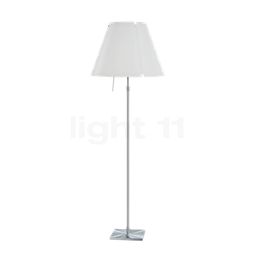  Luceplan Costanza Lampada da terra paralume bianco/telaio alluminio - telescopio - con dimmer - ø40 cm