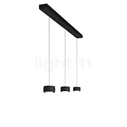  Oligo Grace Suspension LED 3 foyers - réglage en hauteur invisible cache-piton noir mat - couverture noir mat - tête noir mat