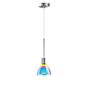 Bruck Silva, lámpara de suspensión LED - ø11 cm cromo mate, vidrio azul/magenta , Venta de almacén, nuevo, embalaje original