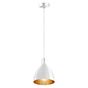 Bruck Silva, lámpara de suspensión LED - ø16 cm blanco, vidrio blanco/dorado