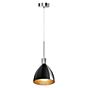 Bruck Silva, lámpara de suspensión LED - ø16 cm cromo brillo - vidrio negro/dorado