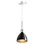 Bruck Silva, lámpara de suspensión LED baja tensión - ø16 cm cromo brillo - vidrio negro/dorado