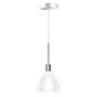 Bruck Silva, lámpara de suspensión LED baja tensión - ø16 cm cromo brillo, vidrio blanco