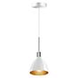Bruck Silva, lámpara de suspensión LED baja tensión - ø16 cm cromo brillo, vidrio blanco/dorado