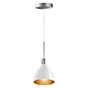Bruck Silva, lámpara de suspensión LED baja tensión - ø16 cm cromo mate, vidrio blanco/dorado
