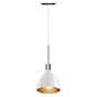 Bruck Silva, lámpara de suspensión LED para All-in Riel - ø16 cm cromo brillo, vidrio blanco/dorado