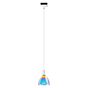 Bruck Silva, lámpara de suspensión LED para Duolare Riel - ø11 cm blanco, vidrio azul/magenta