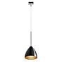Bruck Silva, lámpara de suspensión para Duolare Riel - ø16 cm cromo brillo - vidrio negro/dorado - 860374ch
