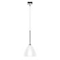Bruck Silva, lámpara de suspensión para Duolare Riel - ø16 cm cromo brillo, vidrio blanco - 860367ch