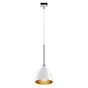 Bruck Silva, lámpara de suspensión para Duolare Riel - ø16 cm cromo brillo, vidrio blanco/dorado - 860369ch