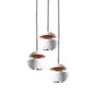 DCW Here Comes the Sun mini Cluster Suspension 3 foyers ronde blanc/cuivre
