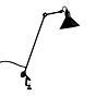 DCW Lampe Gras No 201 Lampe à étau noire, abat-jour conique noir