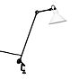 DCW Lampe Gras No 201, lámpara con pinza negra cónica blanco