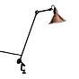 DCW Lampe Gras No 201, lámpara con pinza negra cónica cobre rústico/blanco