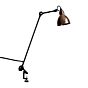 DCW Lampe Gras No 201, lámpara con pinza negra redonda cobre rústico