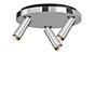 Grau Clear Ceiling Light LED 3 lamps chrome