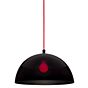 Helestra Doro, lámpara de suspensión negro - ø50 cm - cable rojo