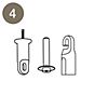 Luceplan Spare Parts for Costanza Sospensione with telescopic stem No. 4, hooks and dowel