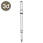 Luceplan Spare parts for Costanza Tavolo telescopic stem with Touch Dimmer No. 3d, telescopic pole - iron