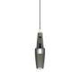 Mawa Gangkofner Pisa, lámpara de suspensión cristal ahumado, cable negro/latón