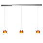 Oligo Balino Lampada a sospensione 3 fuochi LED - regolabile in altezza in modo invisibile rosone cromo - testa arancione