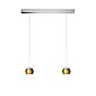Oligo Balino Pendant Light 2 lamps LED - invisibly height adjustable lamp canopy aluminium brushed - head chrome matt/gold glossy