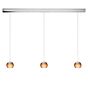 Oligo Balino Pendant Light 3 lamps LED - invisibly height adjustable ceiling rose aluminium - head tobacco