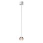 Oligo Balino, lámpara de suspensión 1 foco LED - altura ajustable de forma invisible florón cromo - cabezal gris