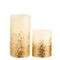 Pauleen Golden Glitter LED candela avorio/luccichio dorato - set da 2 , Vendita di giacenze, Merce nuova, Imballaggio originale