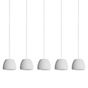 Rotaliana Pomi Pendant Light 5 lamps white matt/cable transparent