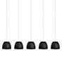 Rotaliana Pomi, lámpara de suspensión 5 focos negro mate/cable negro
