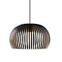 Secto Design Atto 5000, lámpara de suspensión LED negro, laminado/cable textil negro