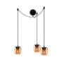 Umage Acorn Cannonball, lámpara de suspensión con 3 focos en negro ámbar/latón