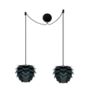 Umage Aluvia mini Cannonball, lámpara de suspensión 2 focos antracita, cable negro