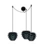 Umage Aluvia mini Cannonball, lámpara de suspensión 3 focos antracita, cable negro