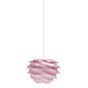 Umage Carmina Mini, lámpara de suspensión rosa, cable blanco
