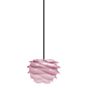 Umage Carmina Mini, lámpara de suspensión rosa, cable negro