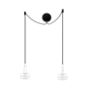 Umage Clava Cannonball, lámpara de suspensión 2 focos blanco, cable negro