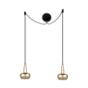Umage Clava Cannonball, lámpara de suspensión 2 focos latón - cable negro