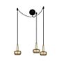 Umage Clava Cannonball, lámpara de suspensión 3 focos latón - cable negro