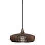 Umage Clava Dine Wood Hanglamp donker eikenhout, plafondkapje conisch, kabel zwart