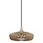 Umage Clava Dine Wood Hanglamp eikenhout natuurlijke, plafondkapje conisch, kabel zwart
