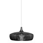 Umage Clava Dine Wood, lámpara de suspensión roble negro, florón circular, cable blanco