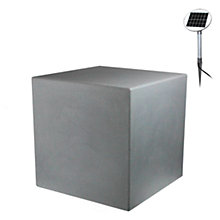 8 seasons design Shining Cube, lámpara de suelo gris - 43 cm - incl. bombilla - incl. módulo solar