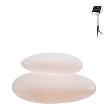 8 seasons design Shining Stone Lampada d'appoggio bianco - 69 cm - incl. lampadina - incl. modulo solare