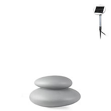 8 seasons design Shining Stone Lampe au sol gris - 39 cm - incl. ampoule - incl. panneau solaire